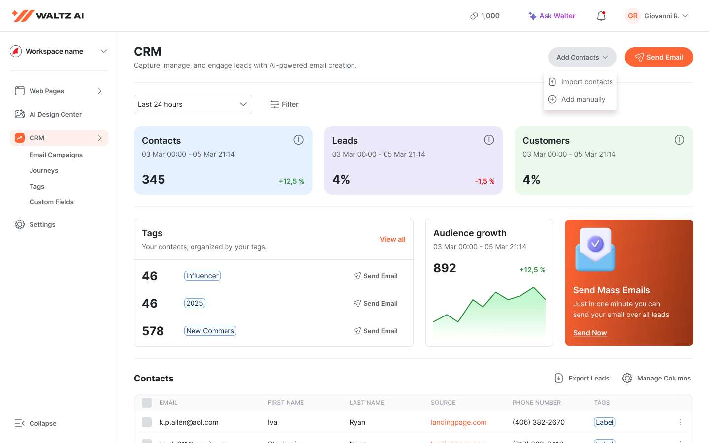CRM Interface